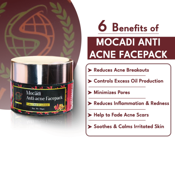 Mocadi Anti acne Face Pack 50gm | Ayurvedic Anti acne face pack for Men & Women | Help to fade acne scars - Image 5