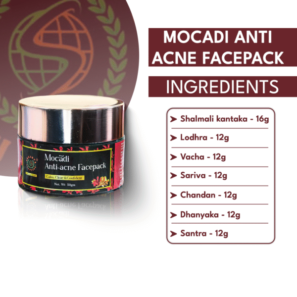 Mocadi Anti acne Face Pack 50gm | Ayurvedic Anti acne face pack for Men & Women | Help to fade acne scars - Image 6
