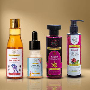 Ruknil Pain Relief Oil + Sreshta Skin Radiance Serum + Ragadi Anti HairFall Oil + Ragadi Hair Care Shampoo