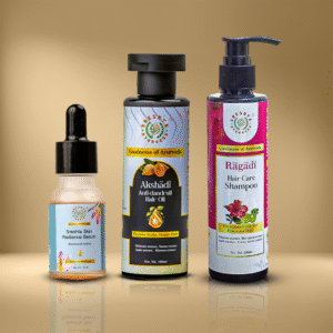 Sreshta Skin Radiance Serum + Akshadi Anti-dandruff Hair Oil + Ragadi Hair Care Shampoo